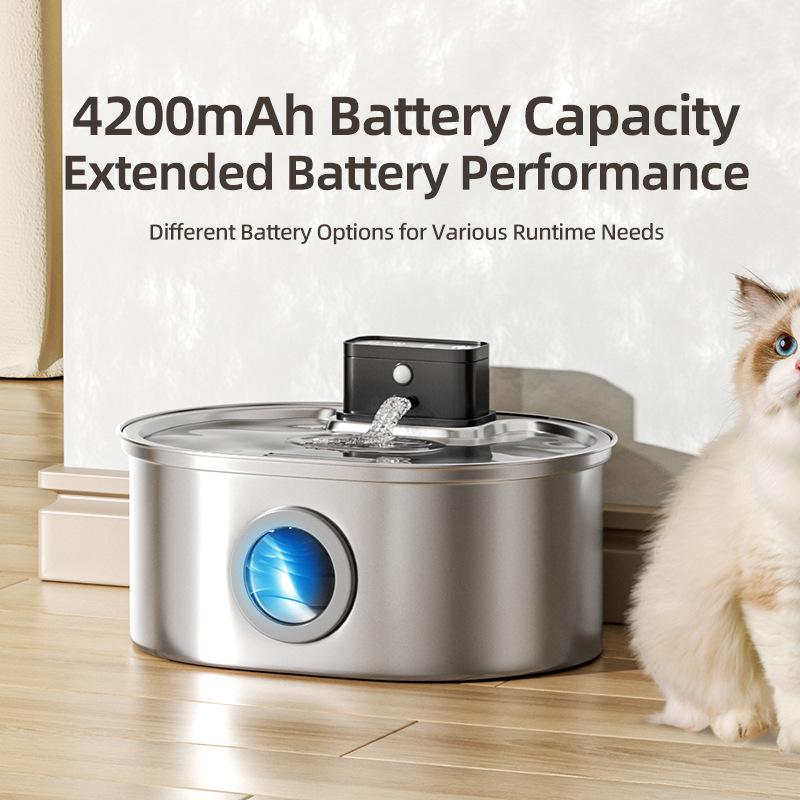 Умный фонтан для воды из нержавеющей стали для кошек и собак с функцией бесшумной индукции