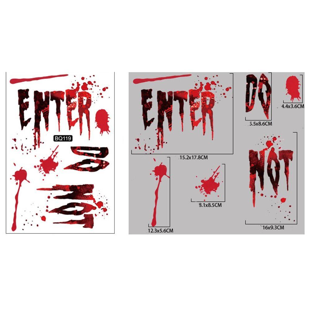 Large Size Scary Halloween Sticker Electrostatic Halloween Bloody Decal Window Ghost Decal  Home