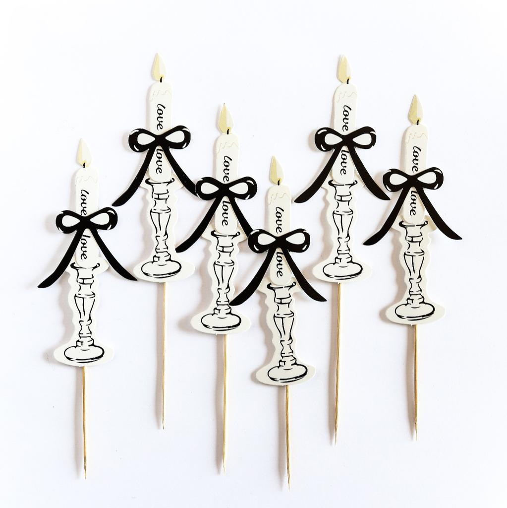 6 шт./набор Бумажные свечи для торта на день рождения, топперы для тортов, украшение для кексов, десертные свечи для торта на день рождения, топперы для тортов, подарки