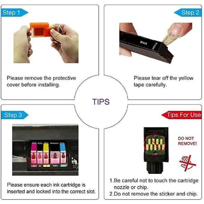 4x 502xl Cartouches d'encre Compatible pour Epson 502 XL Epson XP-5105 XP-5100 Workforce Pro WF-2865DWF WF-2860DWF