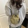 Style Water Bucket Shoulder Bag With Stitching Detailing For Women