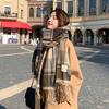 Women's Winter New Thick Warm Faux Wool Plaid Shawl Korean Style Versatile Tassels Scarf Wholesale