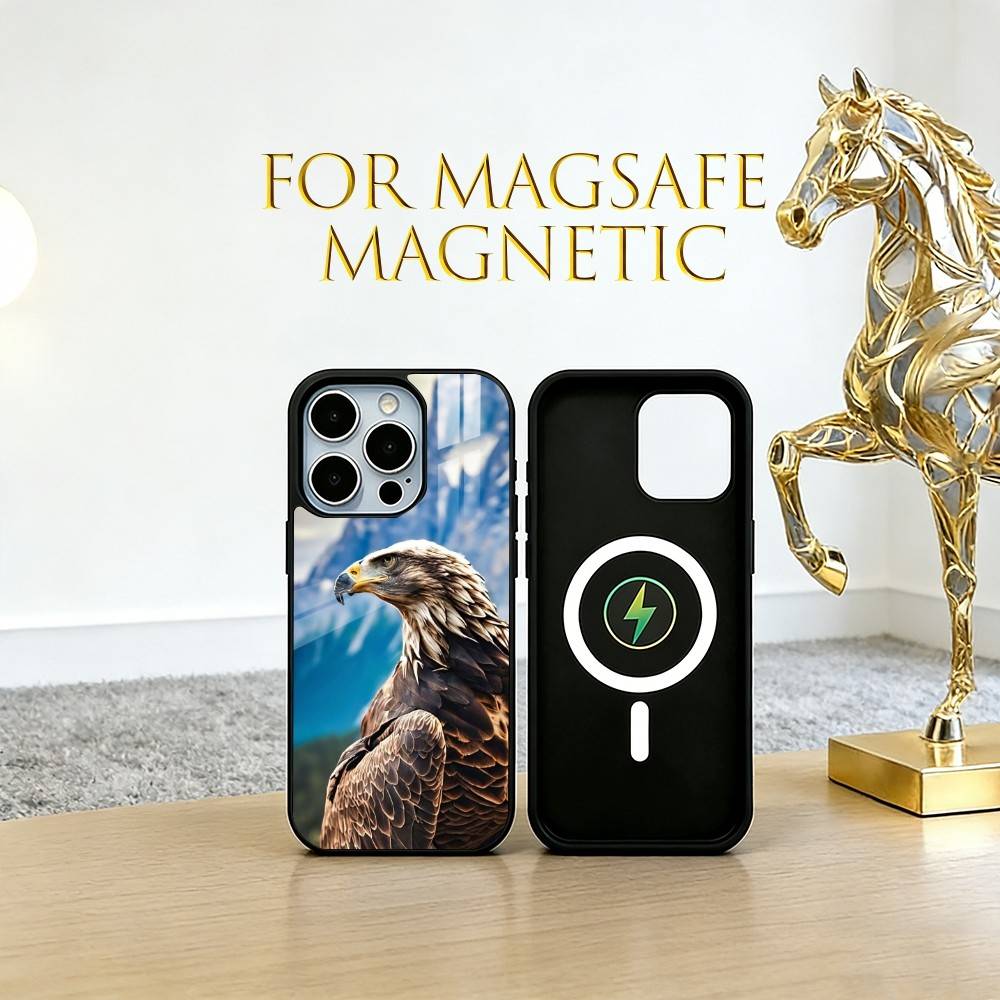 Eagle Phone Case For iPhone17,16,15,14,13,12,11 Plus,Pro Magnetic with Magsafe Wireless Charging