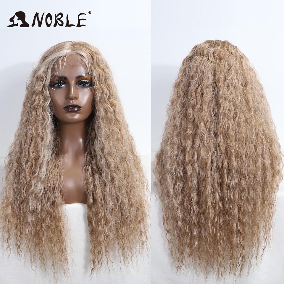 Noble Lace Front Wig Cosplay Curly Wig 30 Inch Lace Part Wig Baby Hair Lace Wig For Women Blonde Wig Synthetic Lace Front Wig