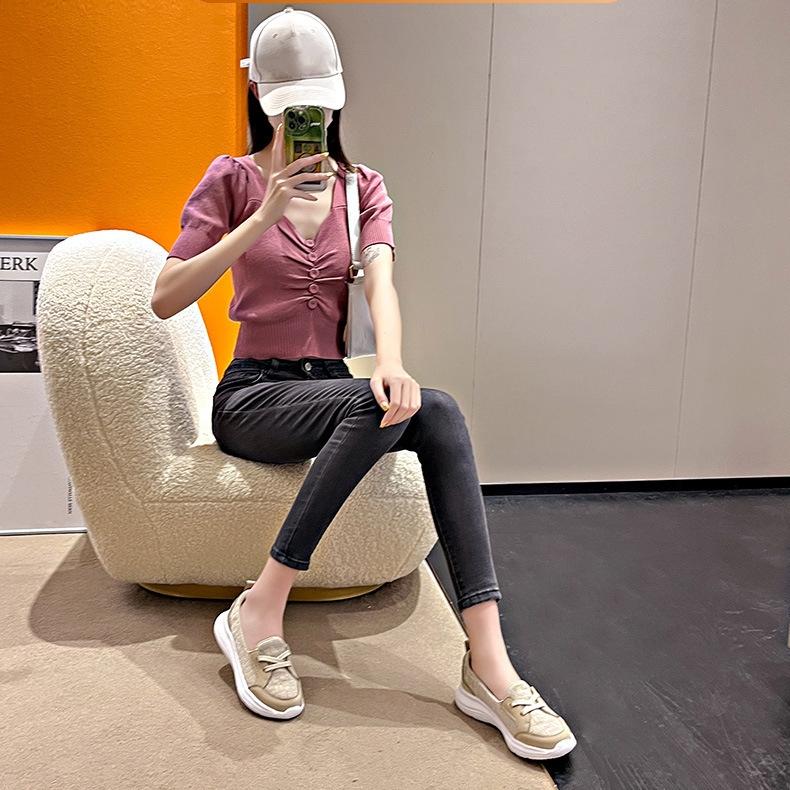 Женская весенняя дышащая повседневная обувь One Step с низким верхом и плоской подошвой, плетеная обувь для ленивой ходьбы 35-43