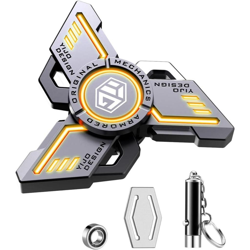 Fidget Spinners Cool, игрушка-фигурка для снятия стресса, тревожности, СДВГ, Fidget Light Up Spinner, металлическая игрушка-спиннер на руку со светящимся светом