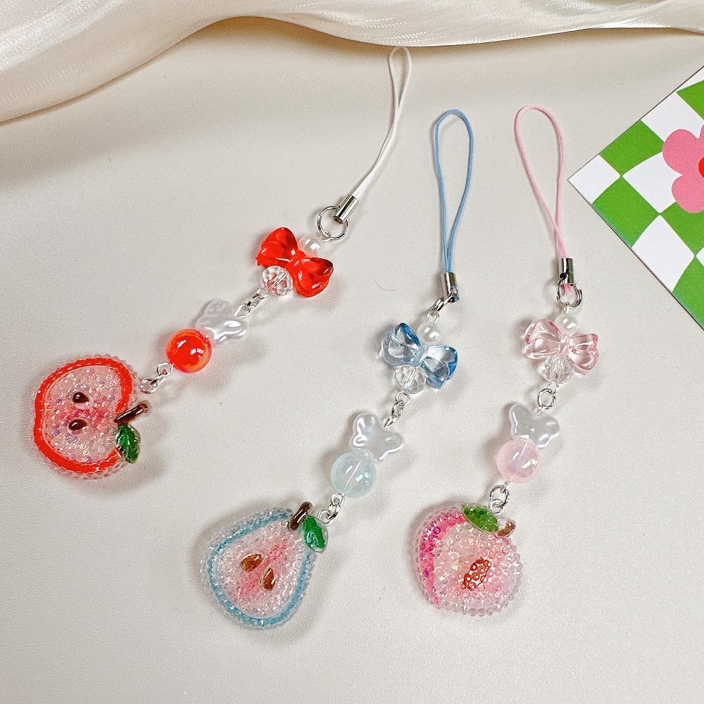 Cartoon Fruit Pendant Phone Strap Sweet Colorful Phone Chain Fruit Party Pendant Bag Pendant