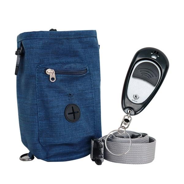 Dingdong Pet Dog String Treat Bag + Clicker Set, Navy (treat Bag), Black (clicker), 1 Set