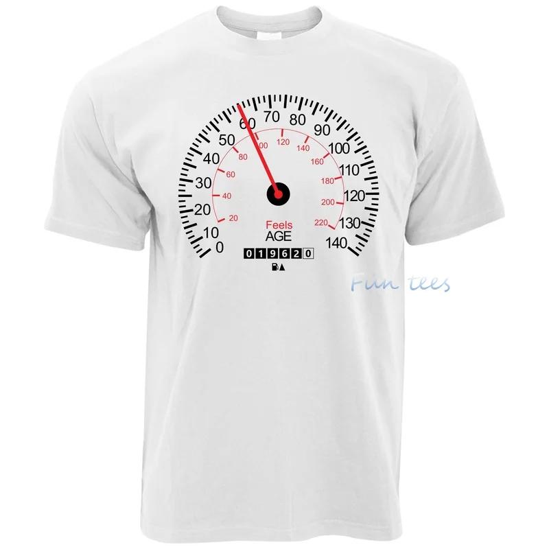 Мужская футболка на 20-40-50-60-й день рождения с изображением спидометра автомобиля (1962) Идея подарка на шестидесятилетие: футболка для папы, парня, мужа, футболки с графическим принтом