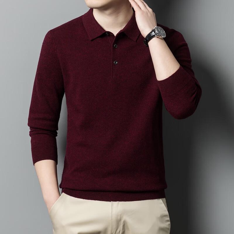 Мужской пуловер поло из 100% мериносовой шерсти