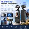 4K Ultra HD Ручная Экшн-Камера 180° Поворотный Объектив WiFi Камера для Влогов с Ночным Видением Стабилизацией для Записи на Открытом Воздухе Велосипеде Путешествиях