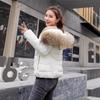 Новая зимняя одежда с большим меховым воротником, женская короткая хлопковая куртка, приталенная и тонкая хлопковая куртка, зимняя куртка, хлопковая куртка, тренд