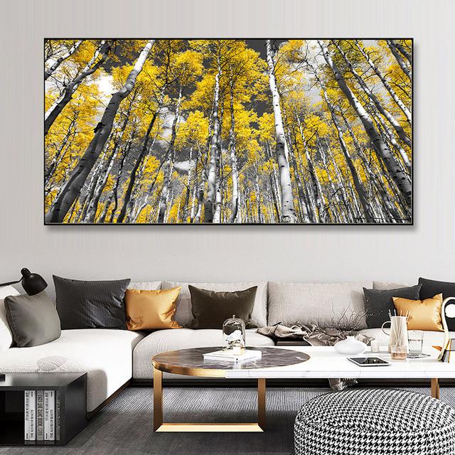 Холст с изображением восхода леса, современные постеры с природными пейзажами и принтами, настенные художественные картины для гостиной, домашний декор, без рамки