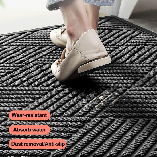 Коврик для входной двери Yousheng, прочный, нескользящий, резиновый, для входа в помещение и на улицу, улавливает грязь и влагу для входа на крыльцо патио