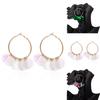 Minimalist Alloy Floral Earrings With Sparkling Sequins For Stylish Outfits