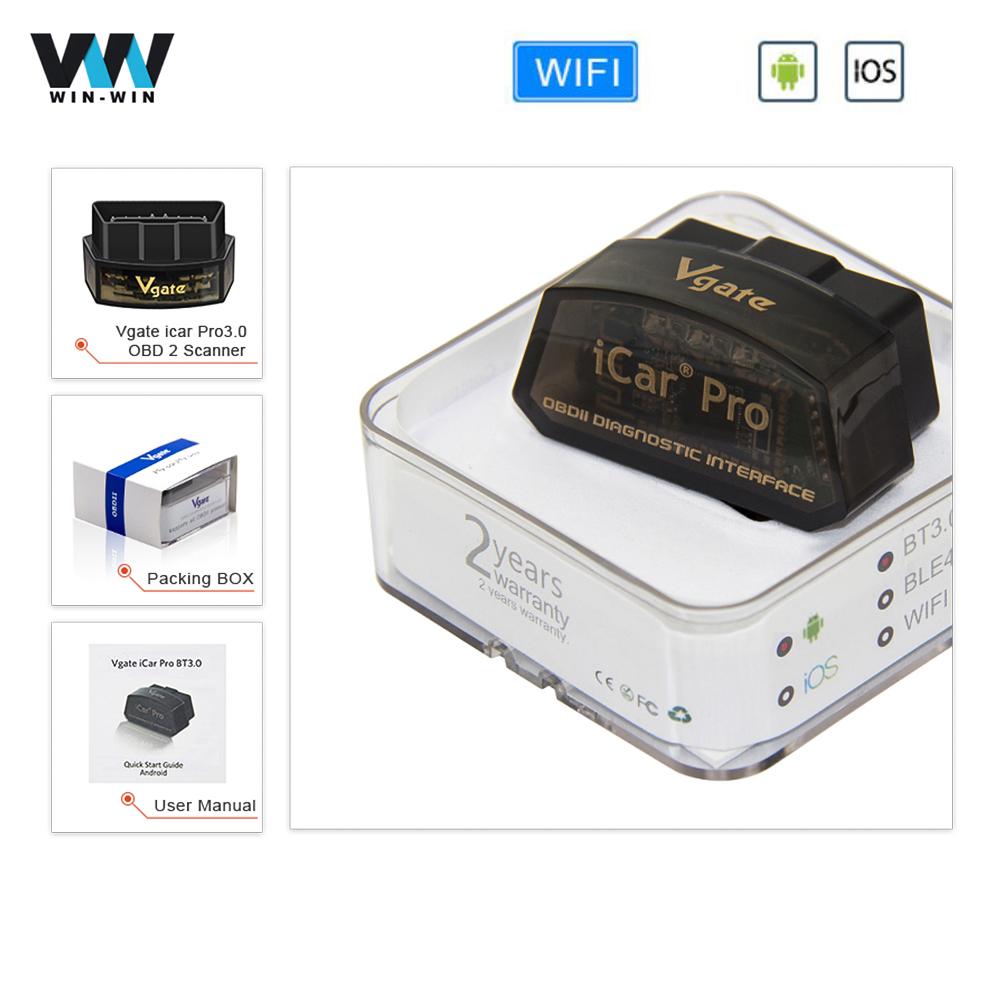Vgate ICar Pro Bluetooth 4.0 WIFI для Android IOS ELM327 V2.3 OBD 2 OBD2 автомобильный диагностический инструмент BT4.0 считыватель кодов сканирующий инструмент