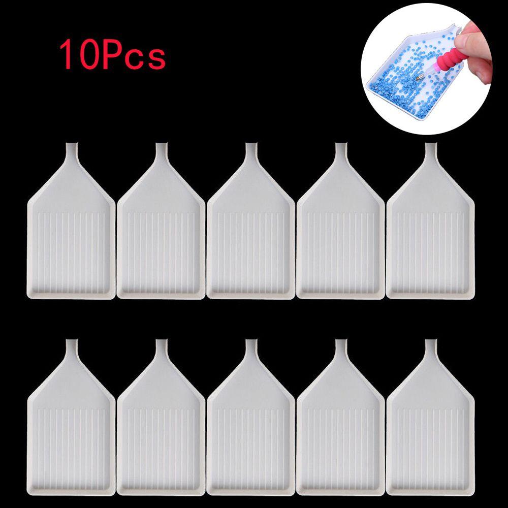 10pcs 5D Acrylic Nozzle Square Tray Plate Plastic Point Drill Diamond Painting
