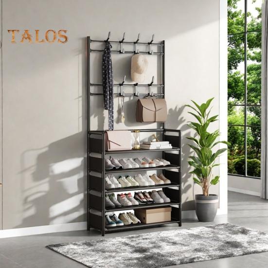 Multi-Layer Shoe Rack Doorway Clothes Hanger High Stability Simple Installation Shoes Shelf Floor-Standing Storage Rack