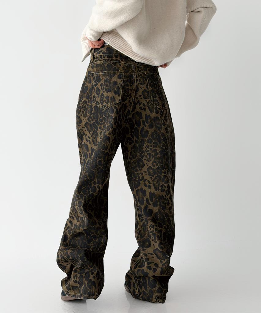 THE GREEN LAB Leopard Print Pants [Khaki Brown]