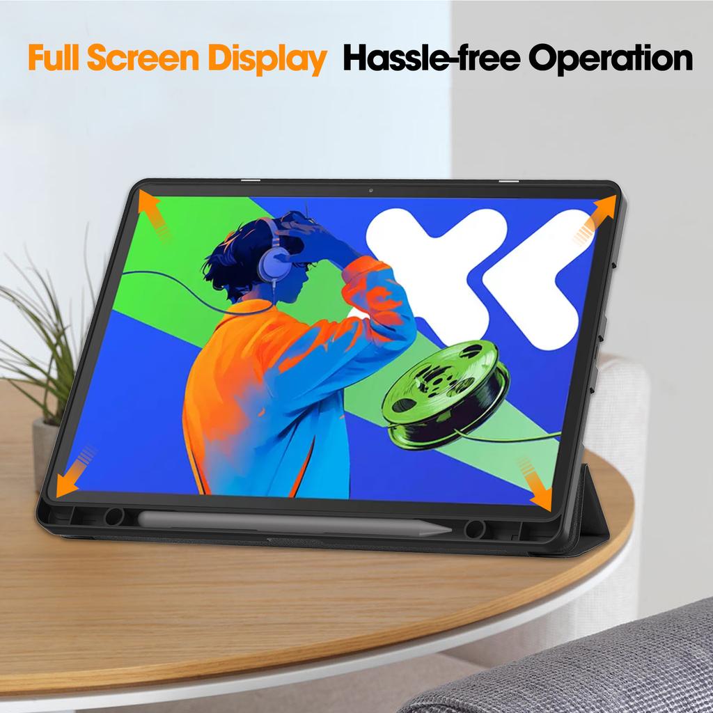 Для Lenovo Xiaoxin Pad Pro 12.7 (2025) Подставка Чехол Амортизирующий Кожаный Чехол для Планшета со Слотом для Ручки