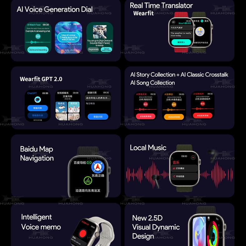 Смарт-часы HK10 Pro Plus Series10 для мужчин и женщин, 1 ГБ, TWS, локальная музыка, электронная книга, компас, чат, GPT, гравитационное зондирование, 3D-меню, альбом, умные часы