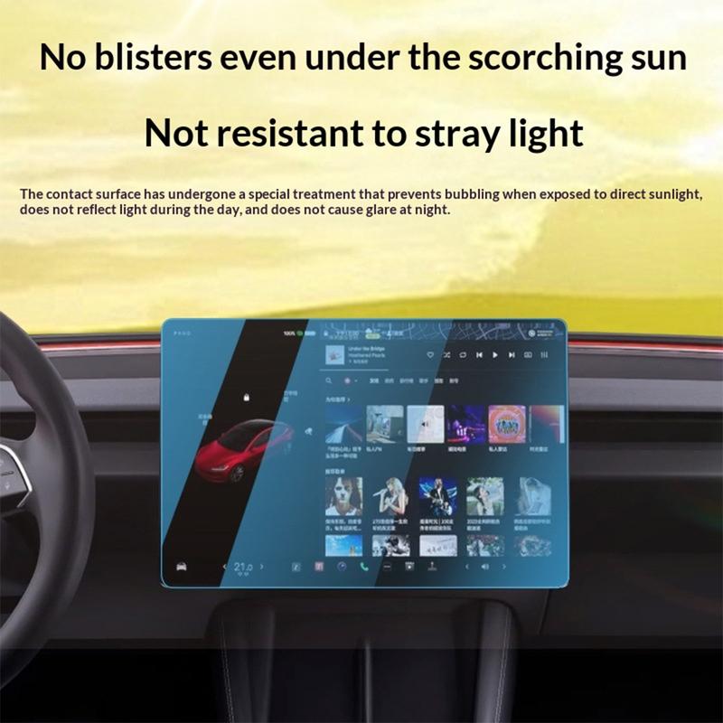 Tempered Glass Film Protector For Tesla Model YL Y Juniper 2025‑2026/3 Highland 2024-2026 Rear Row Center Control Screen Protect