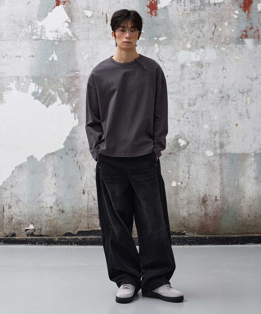 Age O.D. Vintage Elastic Waist Balloon Denim Pants [Black]