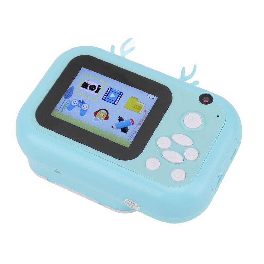 Детская камера для печати Mini 24MP Fawn Shape Blue HD Print Paper Roll Instant Photo Cameras
