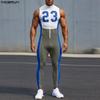 Мужские комбинезоны без рукавов с буквенным принтом и строчкой, длинные спортивные комбинезоны, ромперы, боди