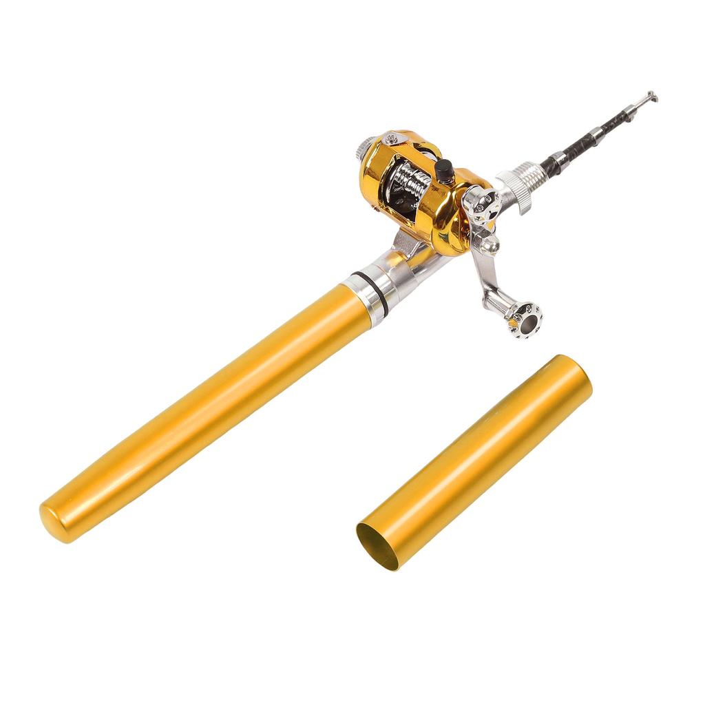 Miniature Pen Fishing Rod Portable Size Fishing Pole with Reel Wheel for Outdoor