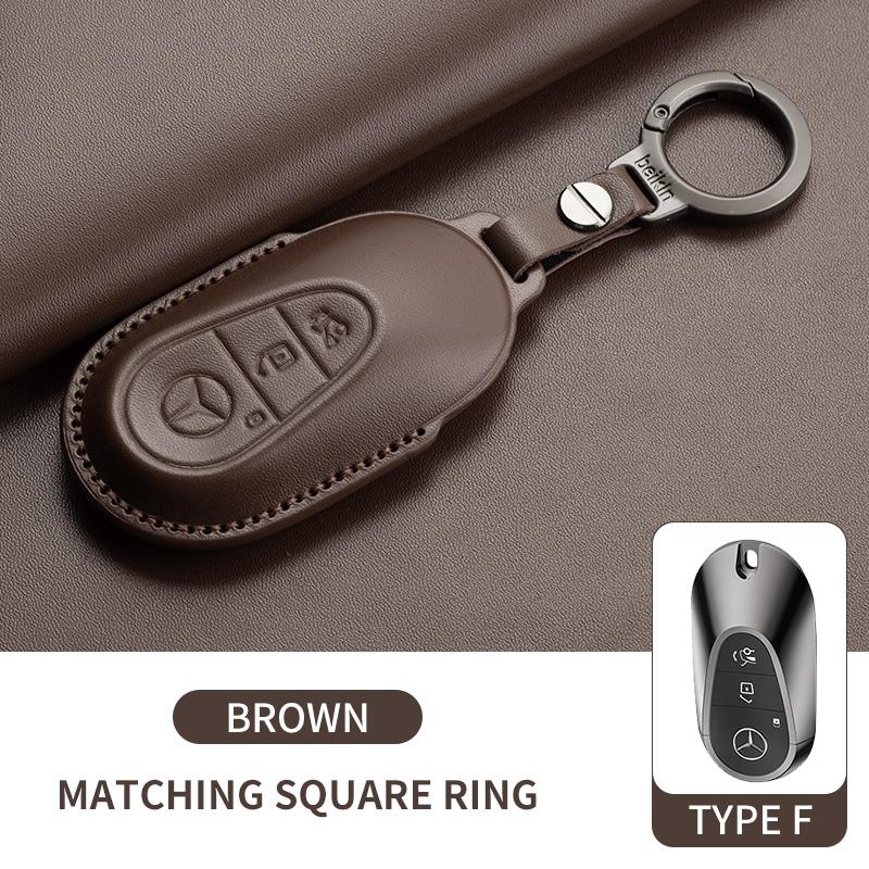 PU Leather Car Key Case Fob Cover Protector Shell For Mercedes Benz C E S Class GLC W206 W223 W214 E300 C260 C300 S450 S500 S400 w14
