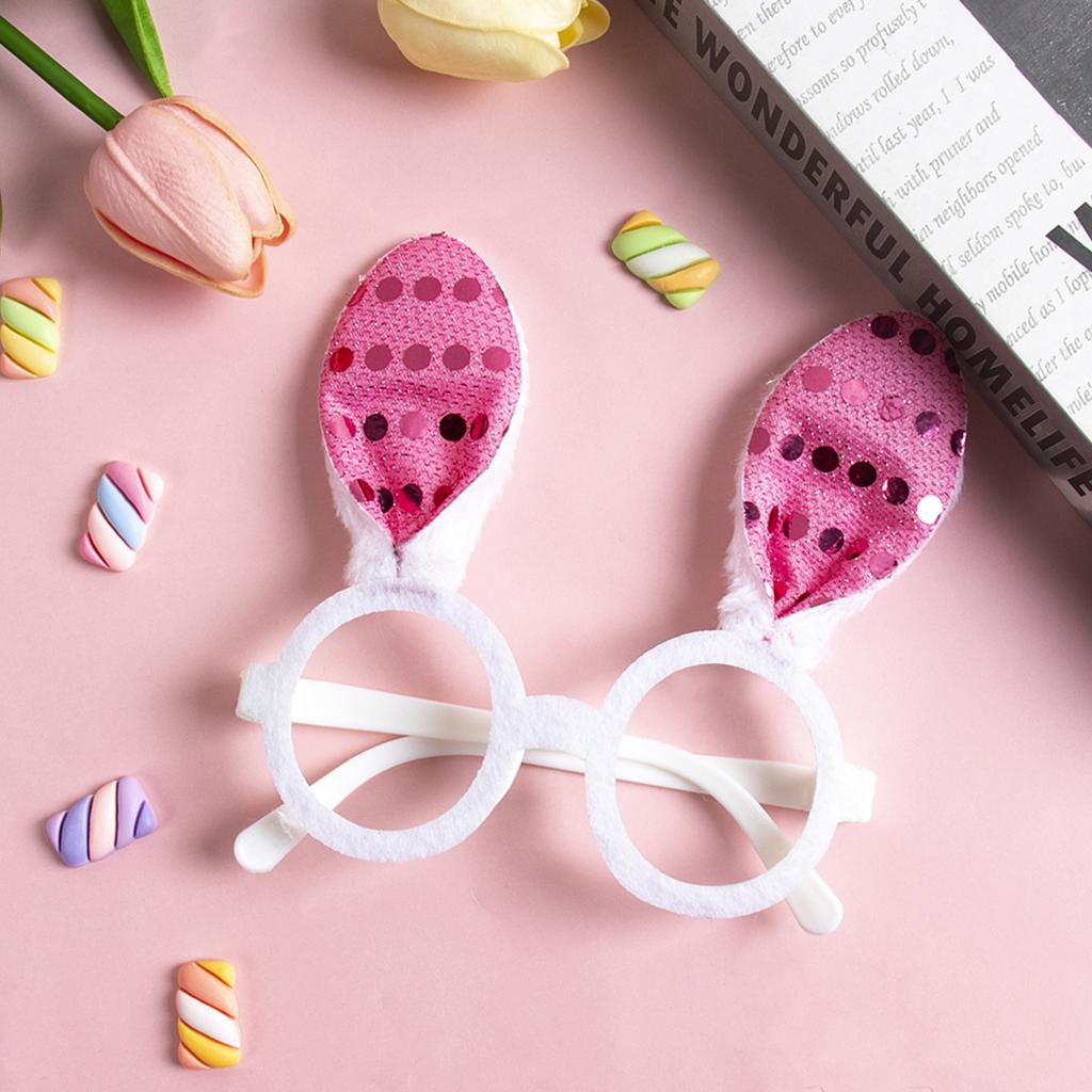 1/2 шт. Розовые блестящие очки с ушками кролика, оправа для очков в виде пасхальной маски, оправа для очков в виде кролика на выпускной, день рождения, забавный реквизит для фотосъемки, детский подарок