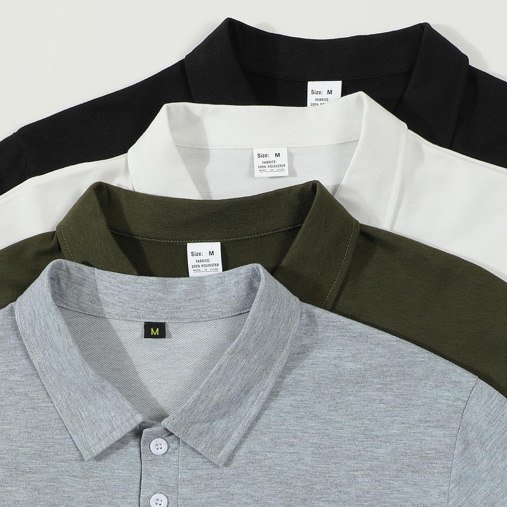 Spring Autumn Men's Polo Shirt Patchwork Fashion Casual T-shirt with Lapel Stripes Long Sleeved Sports Polo Shirt Men's Top