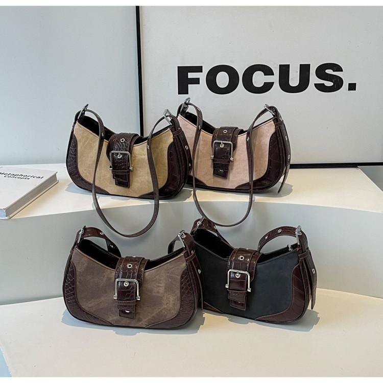 Trendy 2024 New Simple Vintage Underarm Bag Single Shoulder Bag High Quality Texture Crossbody Bag Women