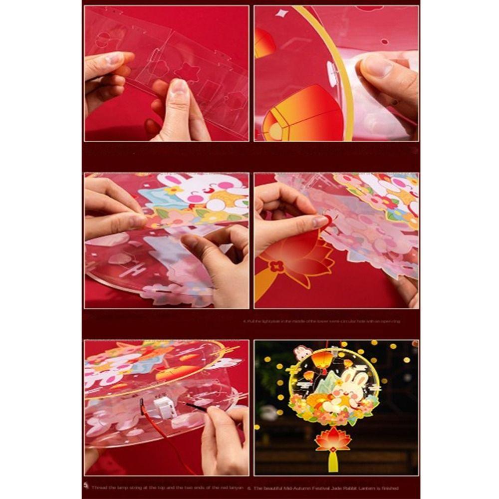 Ручной светящийся фонарь в виде кролика, фонарь ручной работы, материалы для DIY, подарки на Праздник середины осени