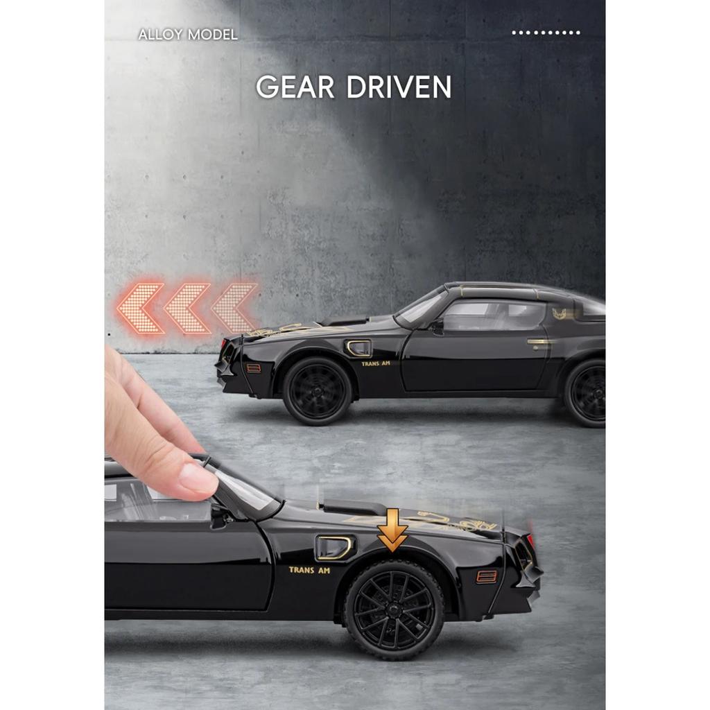 NEW 1/32 Pontiac Firebird Alloy Muscle Car Model Sound and Light Pull Back Children's Toy Collectibles Birthday Gift