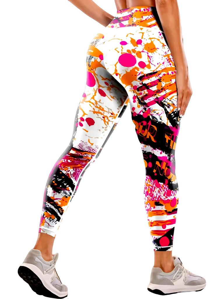 "Women's High-Waist Printed Yoga Pants for Fitness"