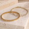 2PCS French Stainless Steel Bracelet Set For Women High Quality Shiny Zircon 18K Gold-plated Not Fading Bracelet Jewelry Gifts