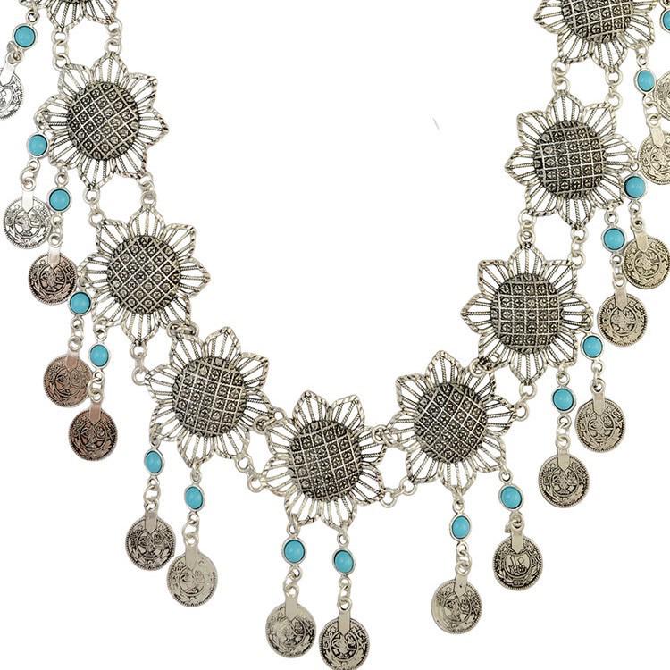 Bohemian Retro Flower Tassel Waist Chain for Belly Dance