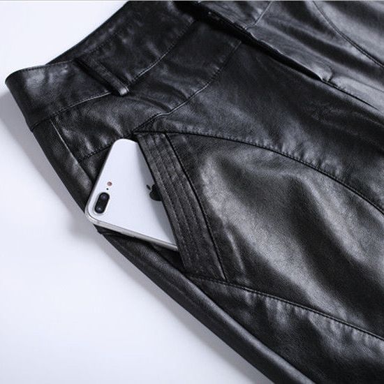 Утолщенные черные кожаные брюки женские свободные брюки-харлан с высокой талией осенне-зимние плюшевые брюки леггинсы повседневные брюки из искусственной кожи