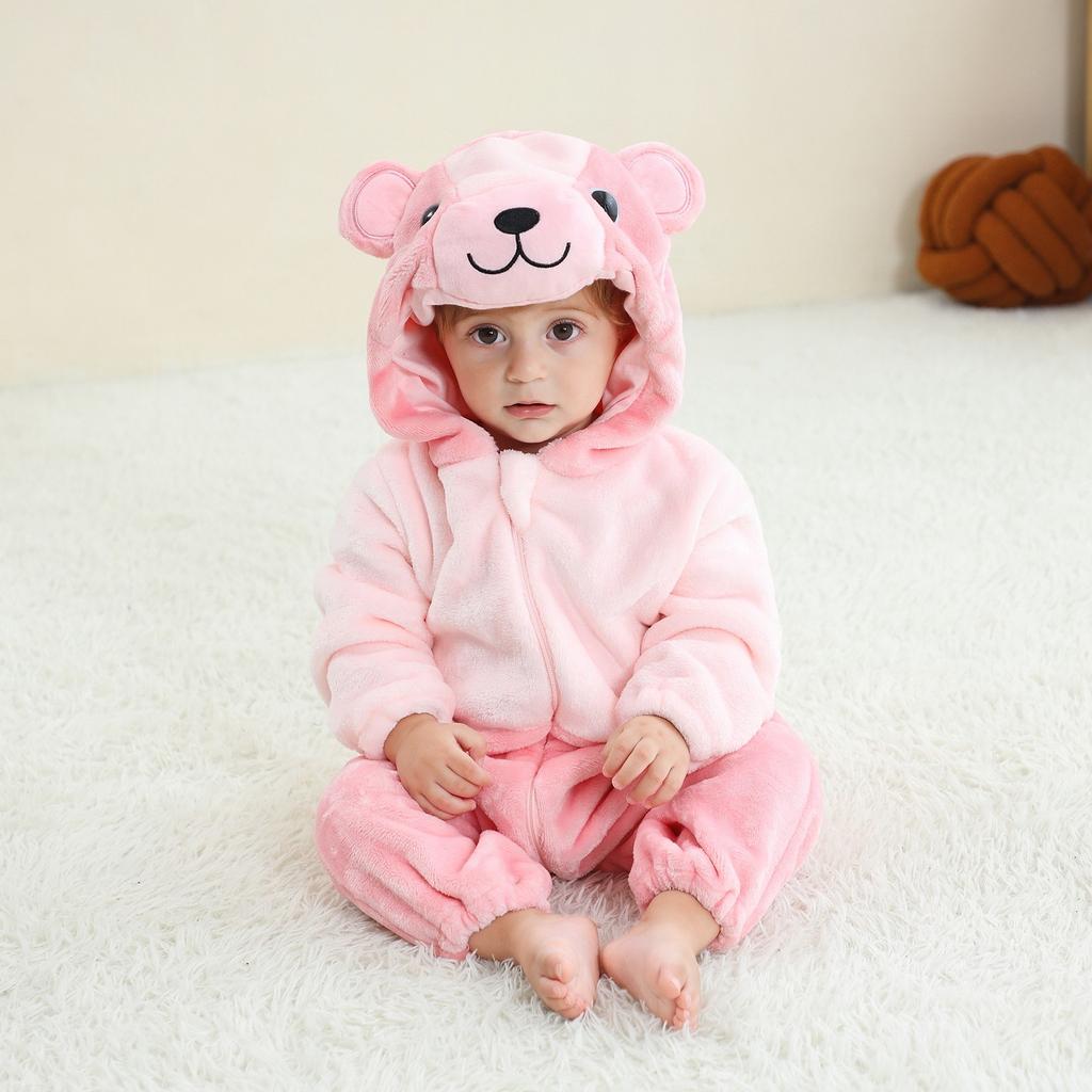 Пижама с рисунком из мультфильмов для детей, вся и зимняя домашняя одежда с животными, детская фланелевая одежда для ползания