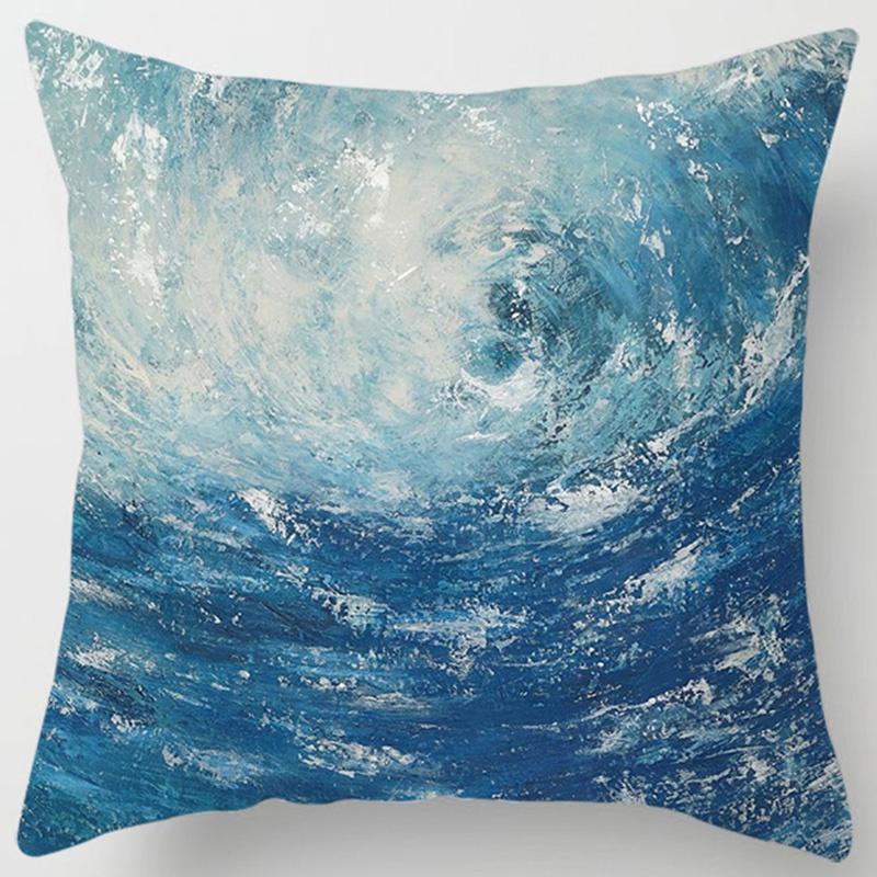 Wave Painting Series Pillow Gift Home Office Decoration Pillow Bedroom Sofa Car Cushion Cover