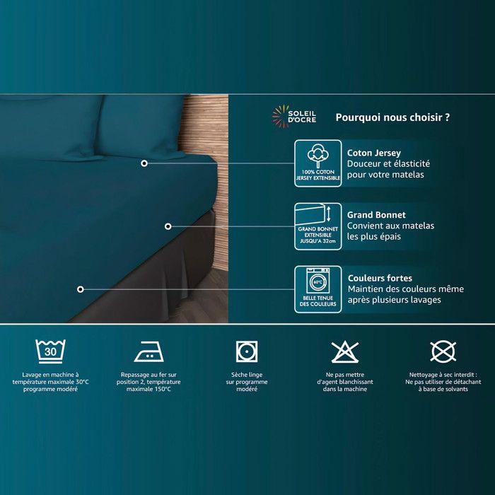 Cotton Fitted Sheet 90x190 Cm JERSEY Old Pink, by Soleil D'ocre