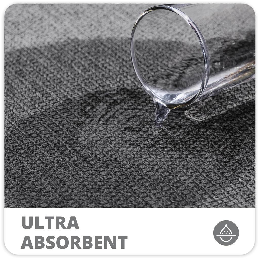 Bath Mat: 17''x27'' Quick Dry Ultra Thin Design   Non Slip Rubber Backing Super Absorbent Rug for Floor  Shower  Sink  Dark Grey  2 Pack