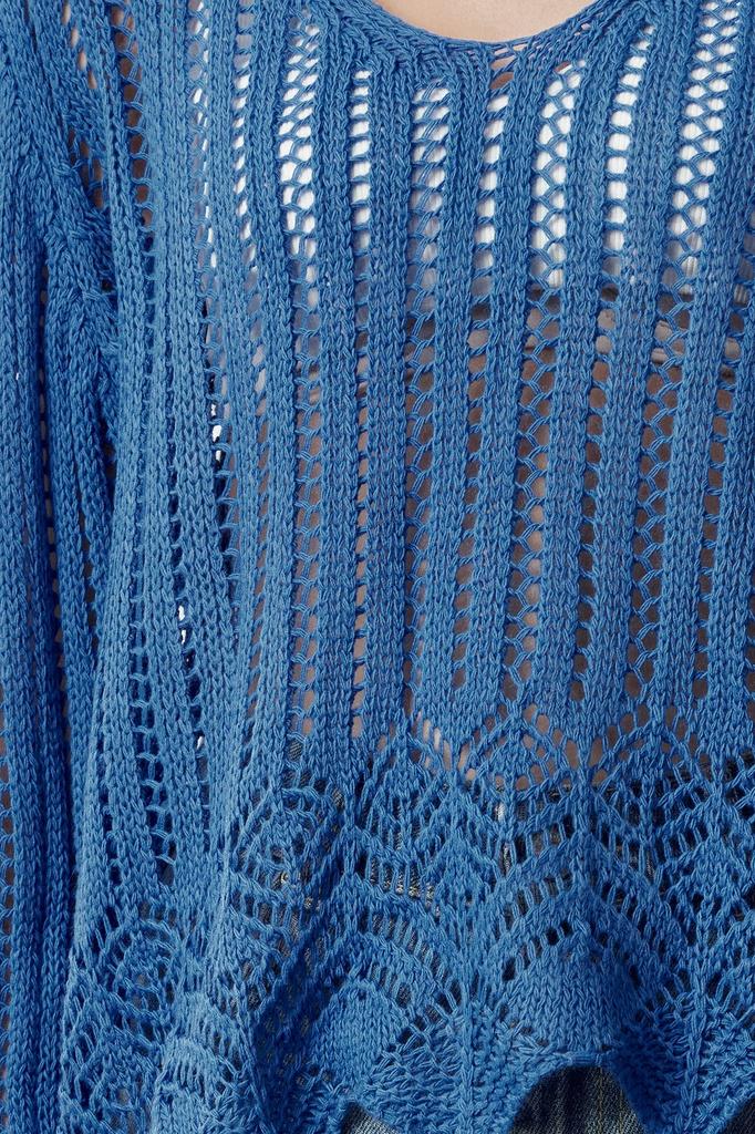 Женский свитер в элегантном стиле, черный вязаный свитер с ажурными отверстиями