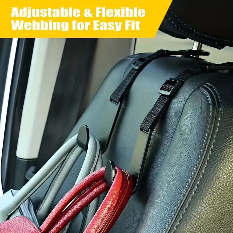 4 шт. Регулируемый органайзер на спинку сиденья автомобиля, вешалка-держатель для хранения, многофункциональные крючки на подголовник автомобиля