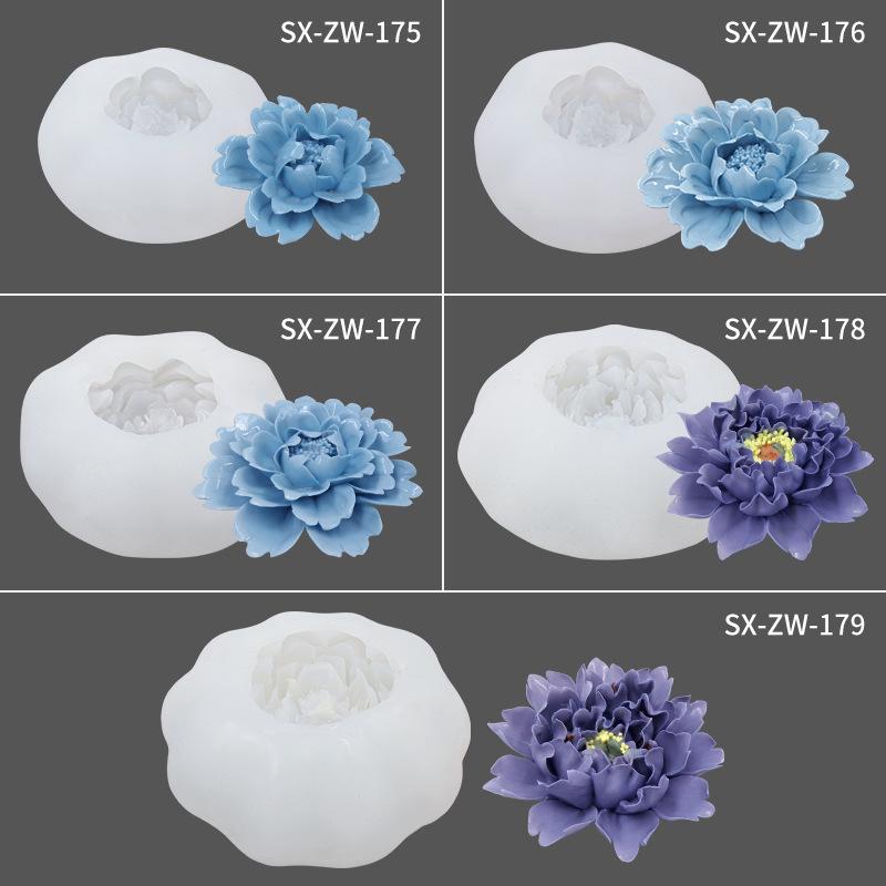 Sanxin Peony Silicone Mold for Epoxy, Candle, Cake, Soap, and Aromatherapy Decor.