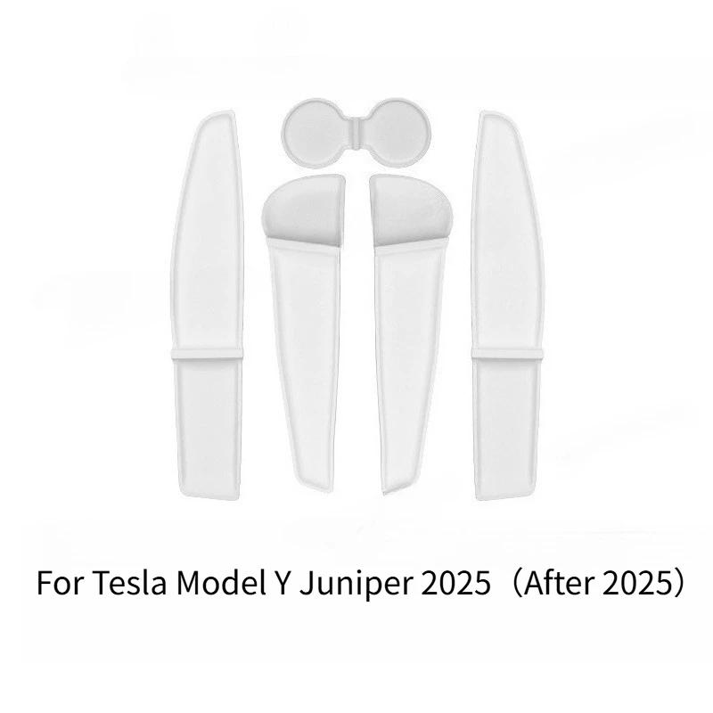 Side Door Storage Pad for Tesla Model Y Juniper 2025 Car Accessories ABS Central Control Water Cup Holder Pad Organizer Tray