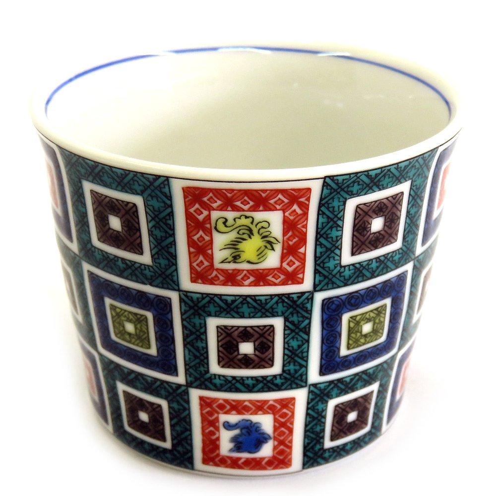 Waza No Kura Stylish Kutani Ware Soba Choko (Soba Cup) with Iroe Stone Pavement Design, Ceramic, High-Quality Brand, Japanese Tableware, Made In Japan