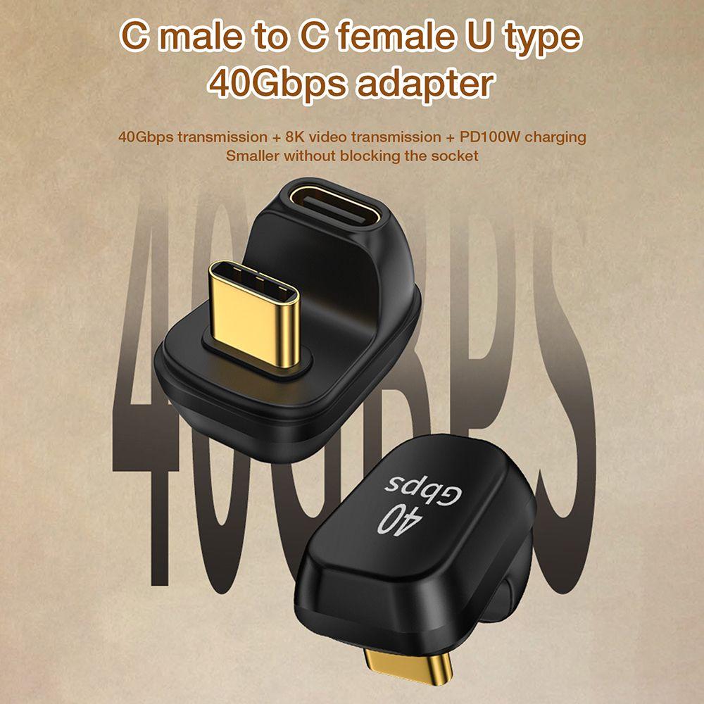 Mini 100W Fast Charging Data Transmission USB C to Type C USB 4.0 U-Shape 40Gbps Adapter